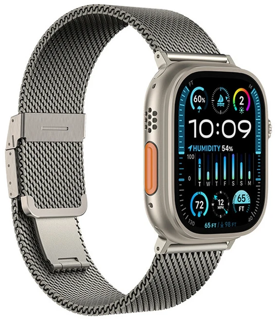 „AmazingThing“ titano aukščiausios kokybės metalinis dirželis, skirtas „Apple Watch“ 38/40/41/42/44/45/46/49 mm – sidabrinis