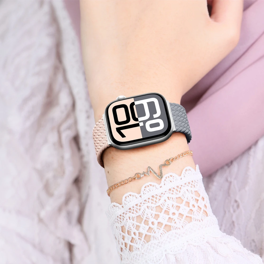 AmazingThing Blend Band Apple Watch 42mm 2 vnt. – Rožinė-pilkos spalvos/rožinės spalvos