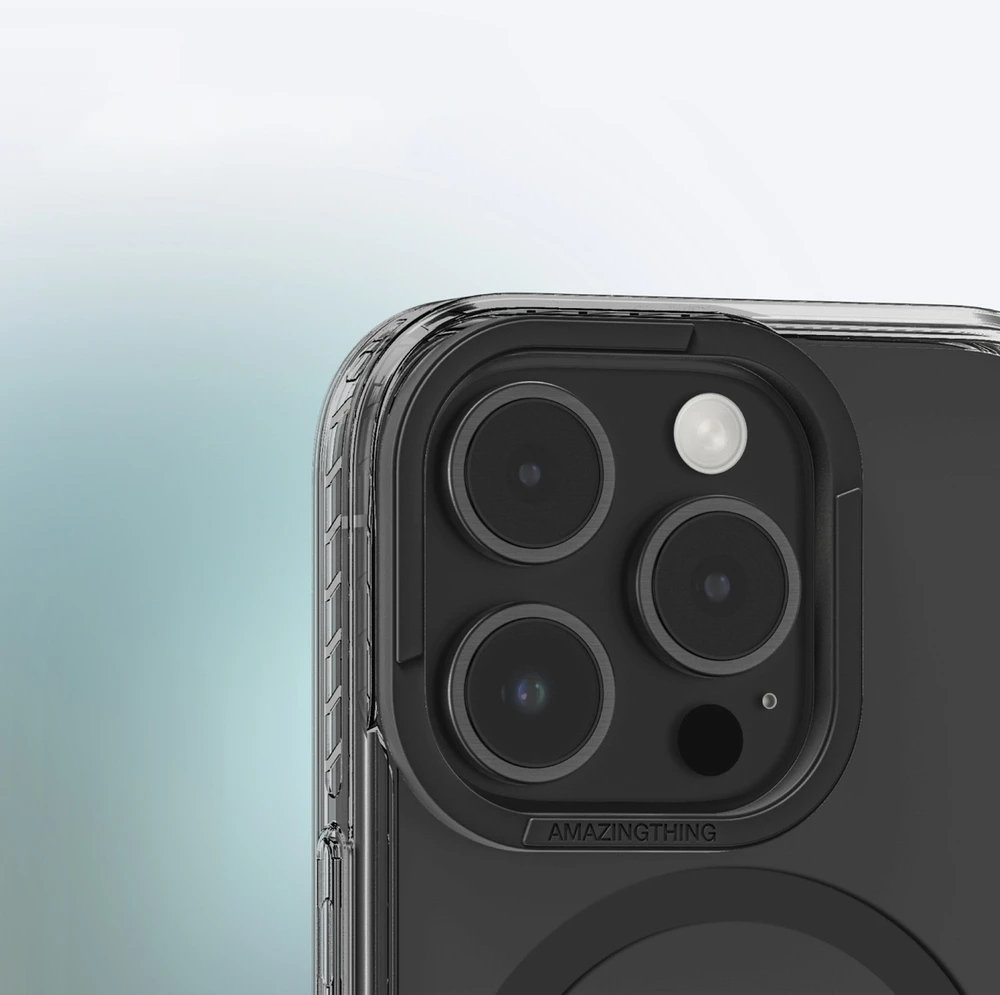 AmazingThing Titan Pro Mag dėklas su Magnetic Ring skirtas iPhone 16 Pro Max – juodos spalvos
