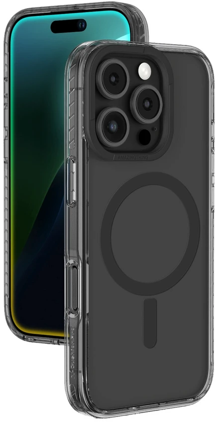 AmazingThing Titan Pro Mag dėklas su Magnetic Ring skirtas iPhone 16 Pro Max – juodos spalvos