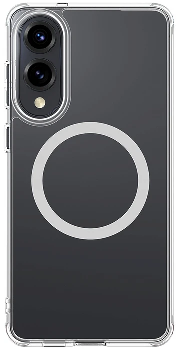 AmazingThing Minimal Mag dėklas su Magnetic Ring skirtas Samsung Galaxy S25 Edge – skaidrus