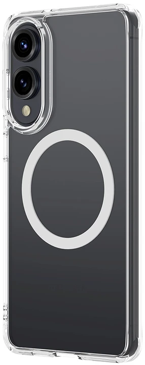 AmazingThing Minimal Mag dėklas su Magnetic Ring skirtas Samsung Galaxy S25 Edge – skaidrus