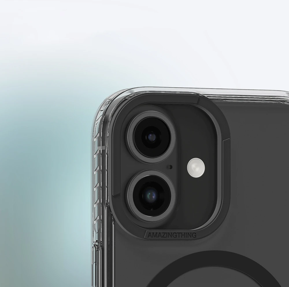 AmazingThing Titan Pro Mag dėklas su Magnetic Ring skirtas Apple iPhone 16 – juodos spalvos