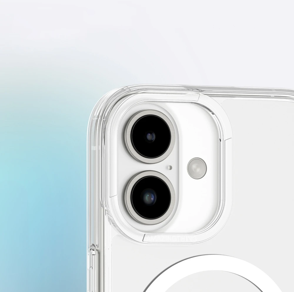 AmazingThing Minimal Mag dėklas su Magnetic Ring skirtas Apple iPhone 16 – skaidrus