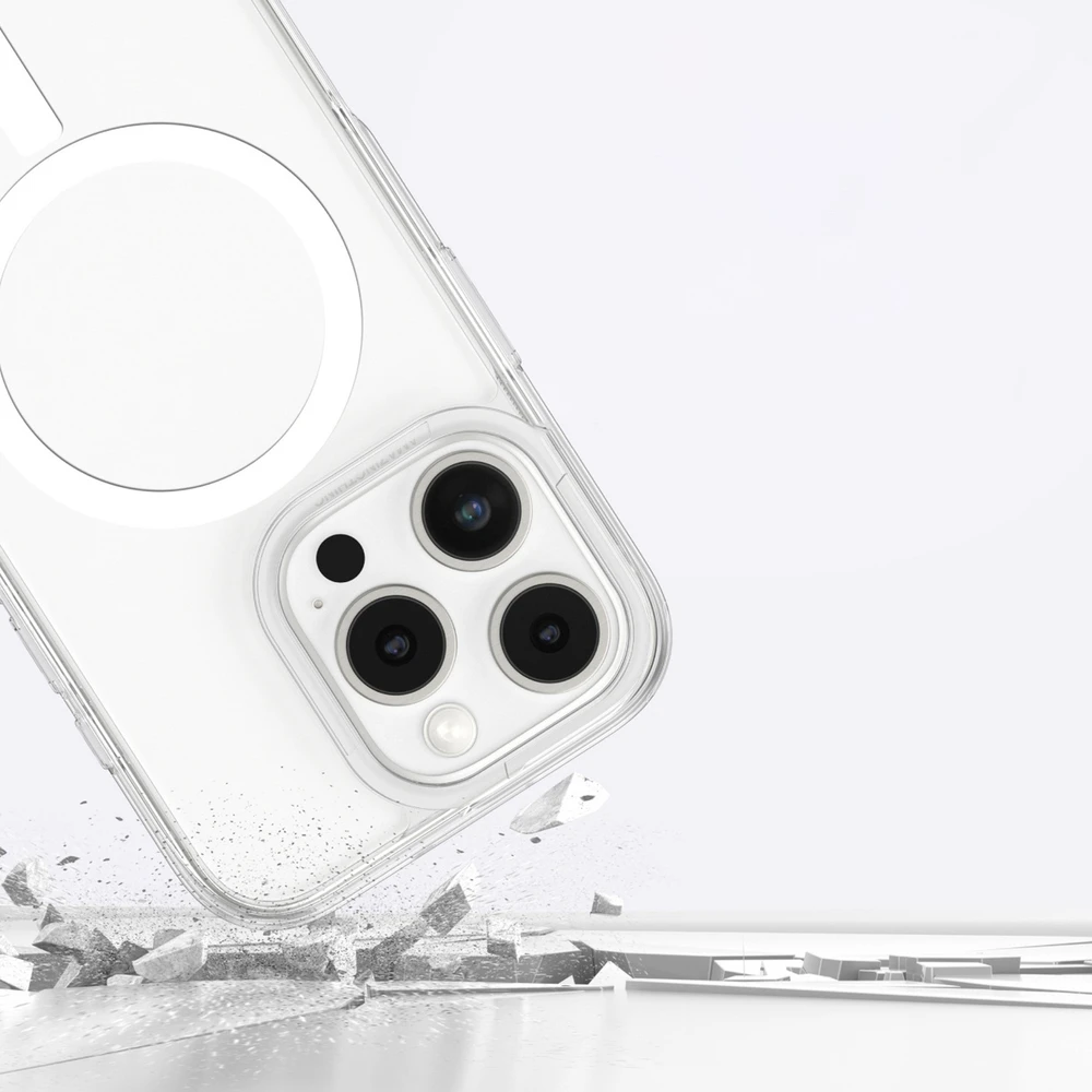 AmazingThing Minimal Mag dėklas with Magnetic Ring skirtas Apple iPhone 16 Pro – skaidrus