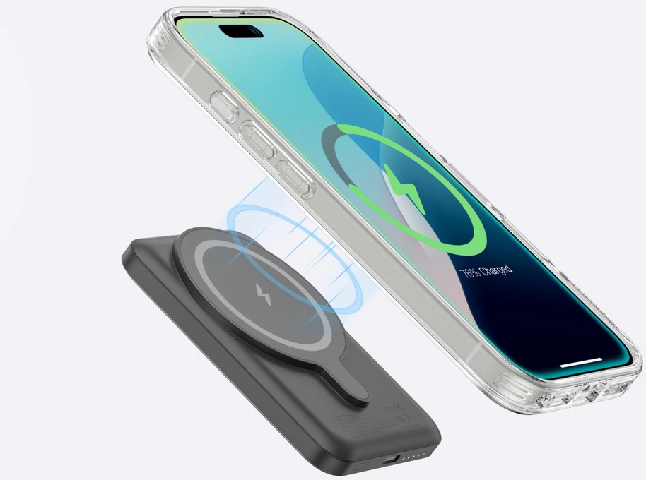 AmazingThing Minimal Mag dėklas with Magnetic Ring skirtas Apple iPhone 16 Pro – skaidrus