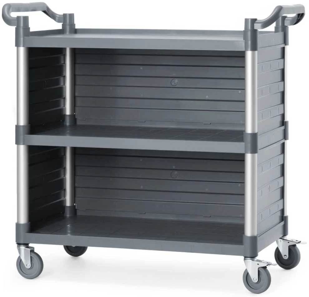 Amer Box Padavėjo aptarnavimo vežimėlis su šoninėmis panelėmis iki 150 kg, 3 lentynų, 842x486 mm