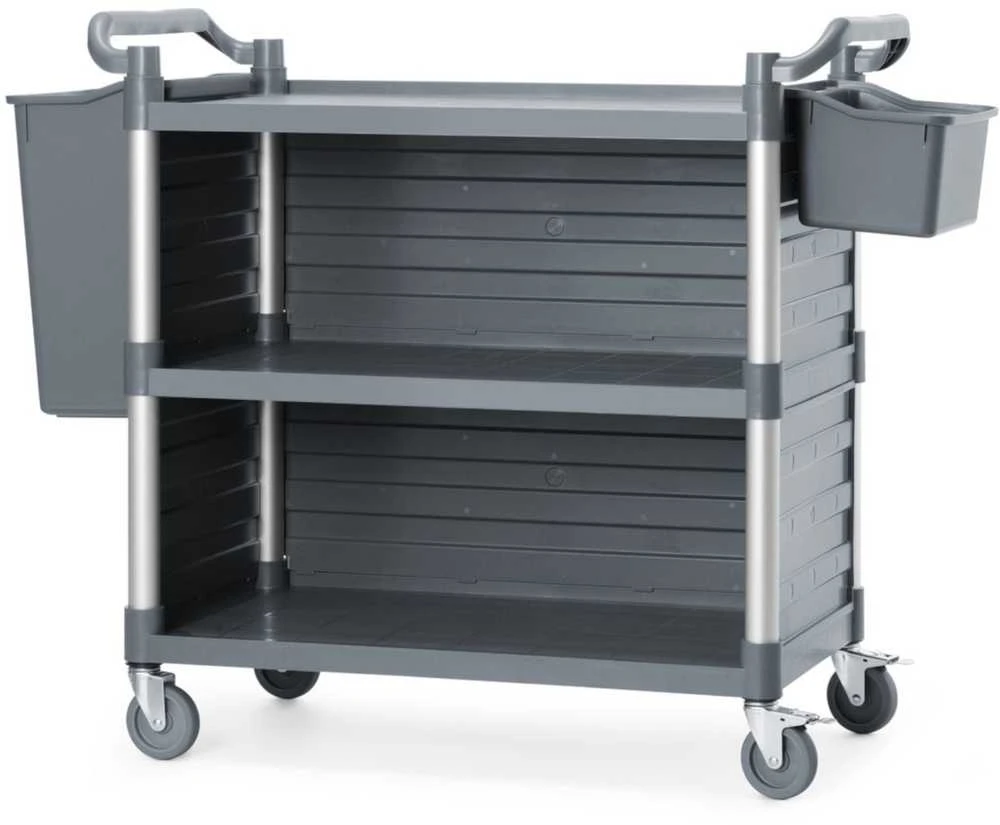 Amer Box Padavėjo aptarnavimo vežimėlis su šoninėmis panelėmis iki 150 kg, 3 lentynų, 842x486 mm