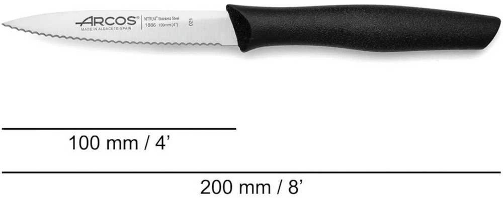 Arcos NOVA smailus peilis vaisiams ir daržovėms lupti, dantytas, ilgis 100/211 mm