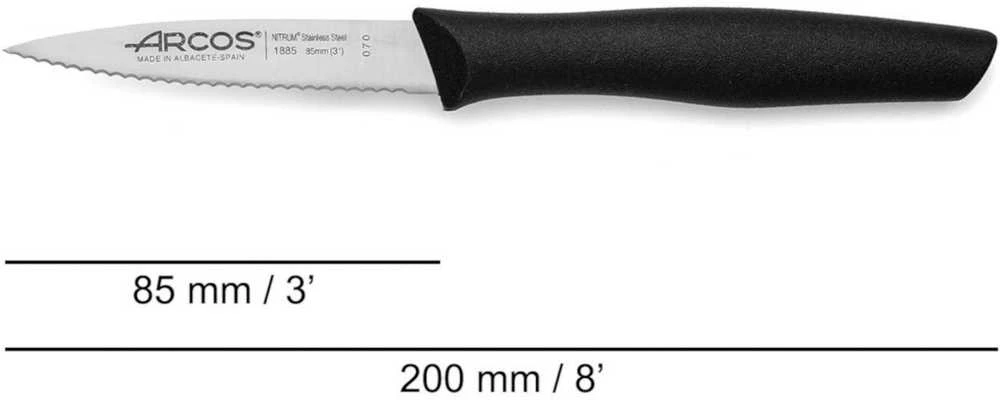 Arcos NOVA smailus peilis vaisiams ir daržovėms lupti, dantytas, ilgis 85/200 mm