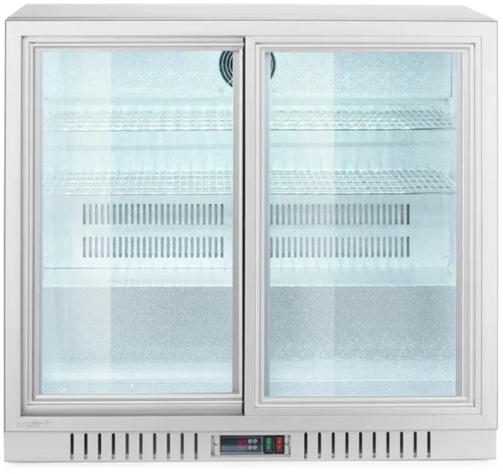 Arktic Baro šaldytuvas su 2 stumdomomis durelėmis, LED, 150 l, 160 W, 90 x 52 x 84 cm – sidabro spalvos