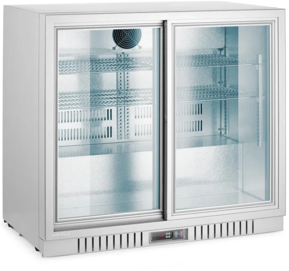 Arktic Baro šaldytuvas su 2 stumdomomis durelėmis, LED, 150 l, 160 W, 90 x 52 x 84 cm – sidabro spalvos