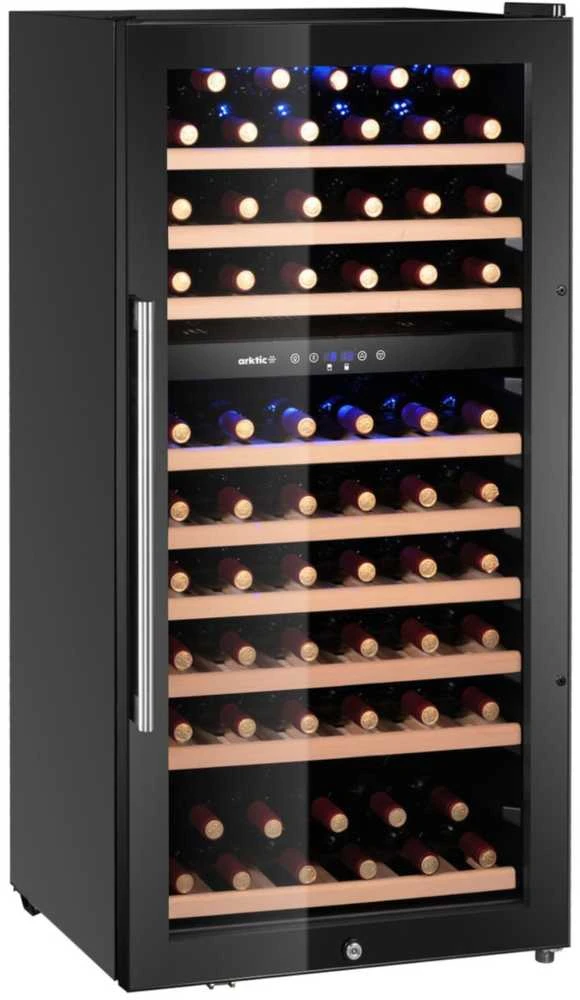 Šaldytuvas Arktic 2 zonų vyno aušintuvas 91 buteliui, 230 l, 569x595x1215 mm