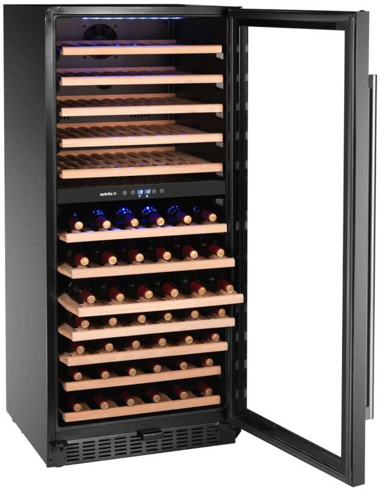 Arktic 2 zonų vyno šaldytuvas 124 buteliams, 265 l, 570x595x1400 mm