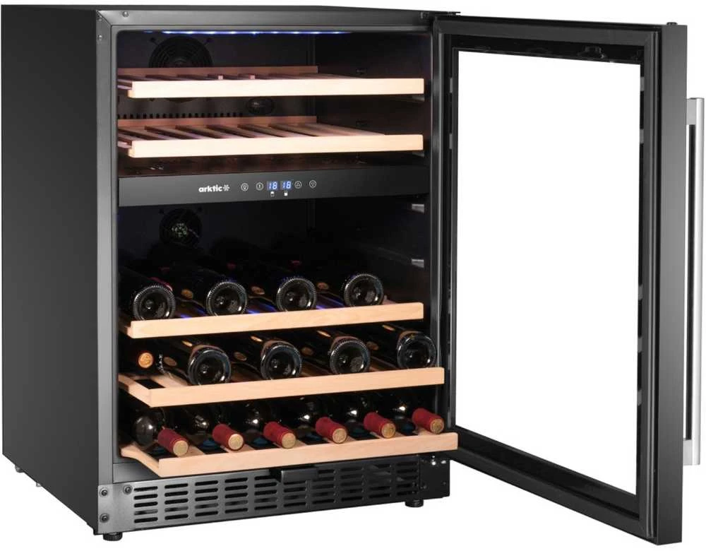 Šaldytuvas Arktic 2 zonų vyno aušintuvas 46 buteliams, 137 l, 570x595x820 mm