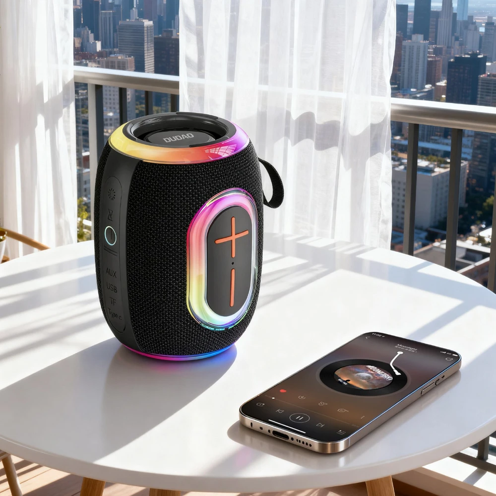Ausinės Dudao Y22 Belaidės Speaker with RGB Backlight Bluetooth 5.3 - Juodas
