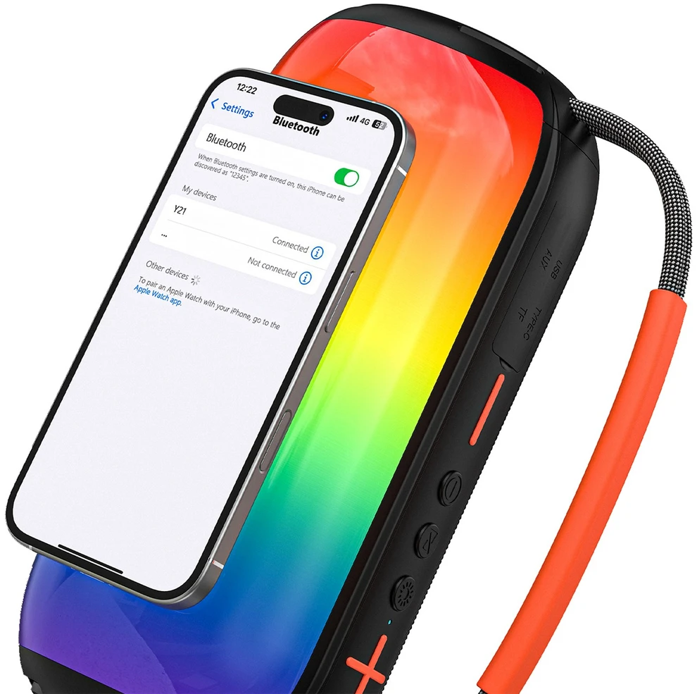 Ausinės Dudao Y21 Belaidės Speaker with RGB Backlight Bluetooth 5.3 - Juodas