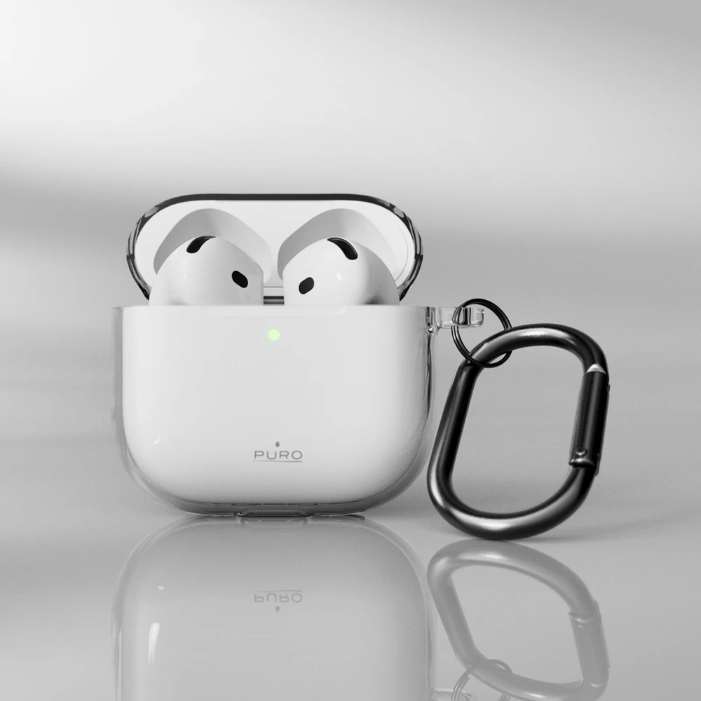 Puro 0.3 „Nide“ dėklas, skirtas „AirPods 4“ – permatomas