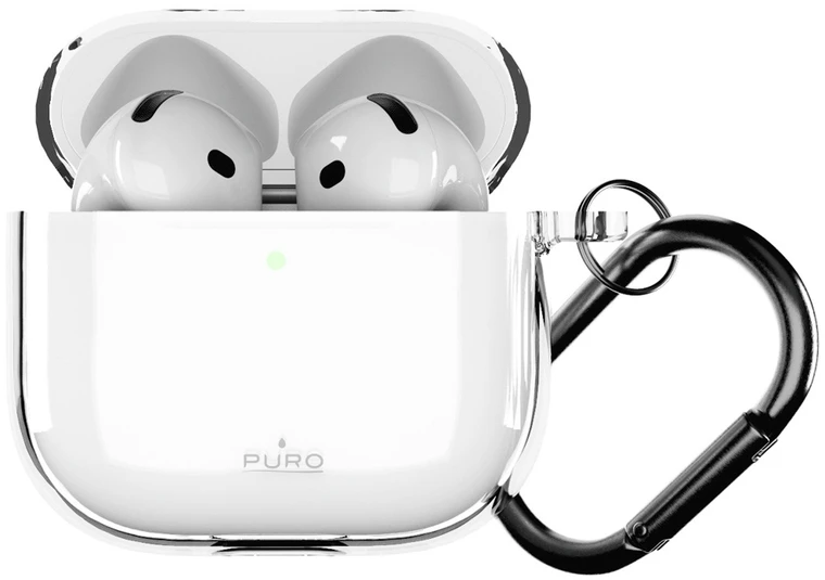 Puro 0.3 „Nide“ dėklas, skirtas „AirPods 4“ – permatomas