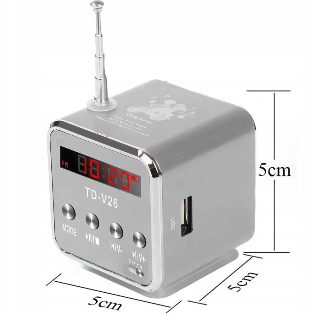 Głośnik Garsiakalbis Belaidis nešiojamas mini FM radijas LED garsiakalbis -E249