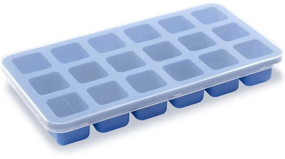 Bar Up Silikoninė ledo kubelių formelė su dangteliu, 18 mini kubelių