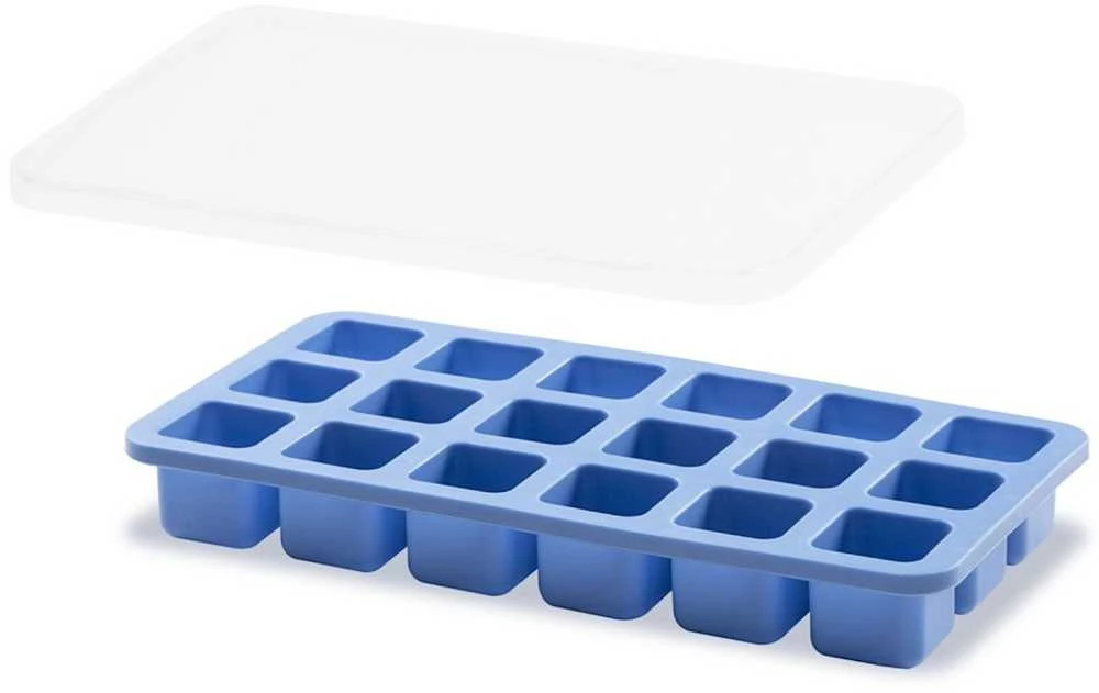 Bar Up Silikoninė ledo kubelių formelė su dangteliu, 18 mini kubelių
