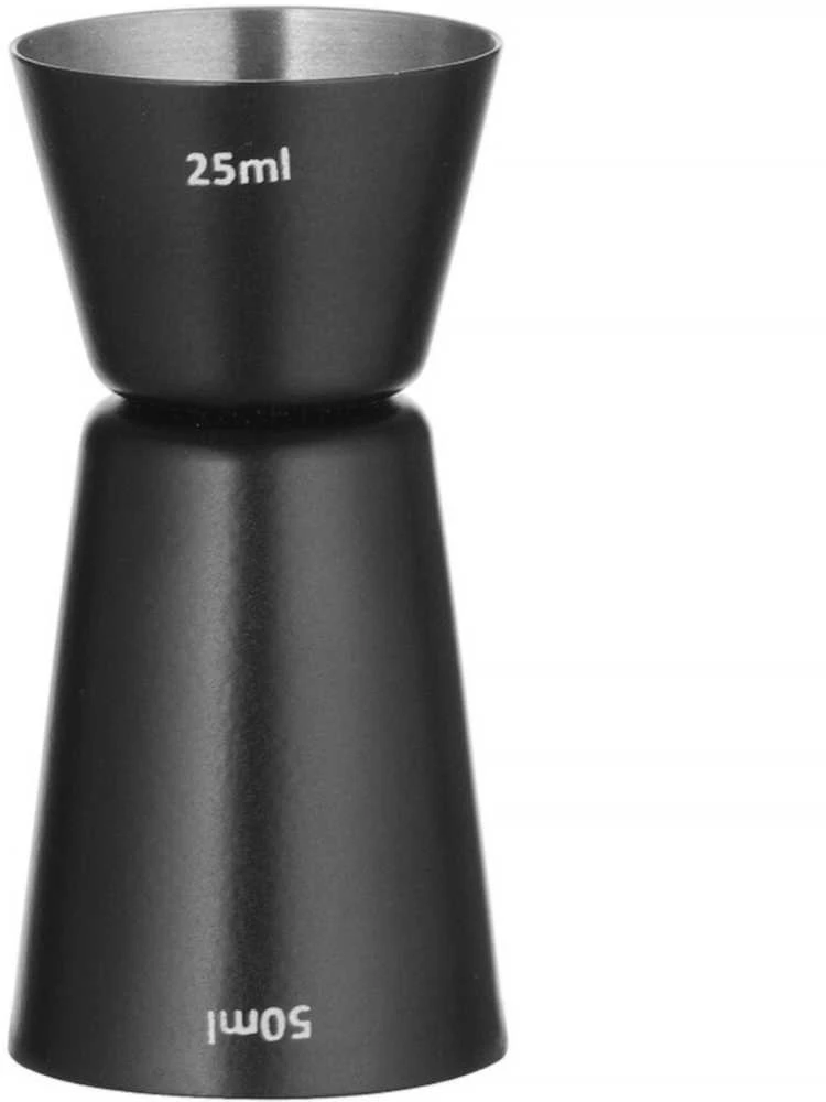 Bar Up Bartender matavimo taurė dvipusė kokteiliams 25 ml 50 ml - juoda