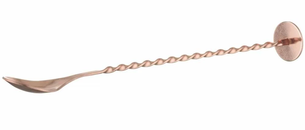 Bar Up Barmeno šaukštas gėrimams, kokteiliams, ilgas su maišytuvu 280 x 35 mm - varinis
