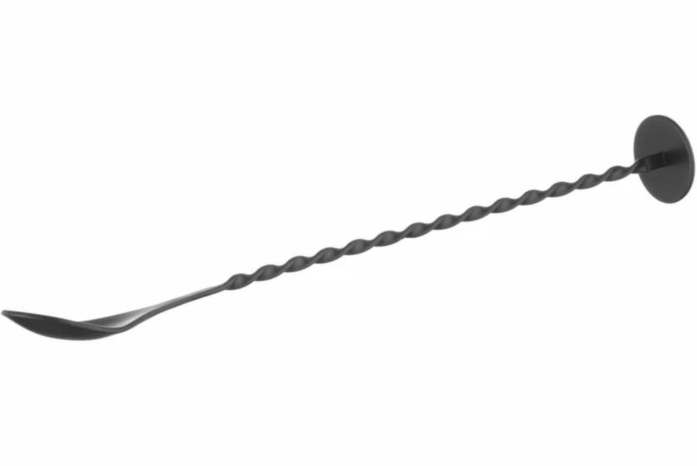 Bar Up Barmeno šaukštas gėrimams ir kokteiliams ilgio su maišytuvu 280 x 35 mm - juodas