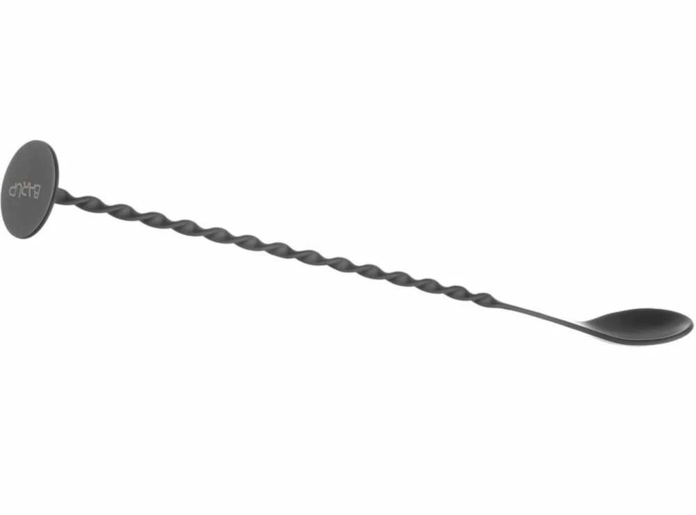 Bar Up Barmeno šaukštas gėrimams ir kokteiliams ilgio su maišytuvu 280 x 35 mm - juodas