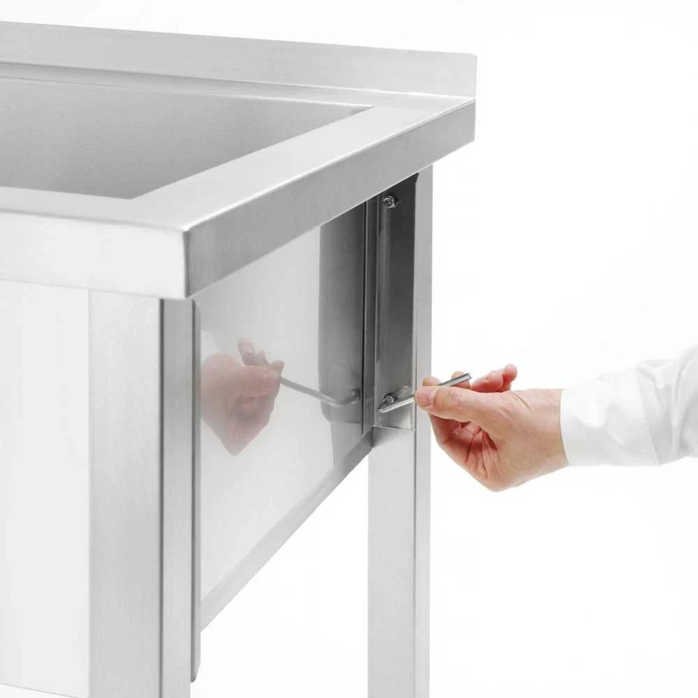 Vieno dubens kriauklė virtuvei „Budget Line STAL“ 1000 x 600 x 850 mm - „Hendi 811023“