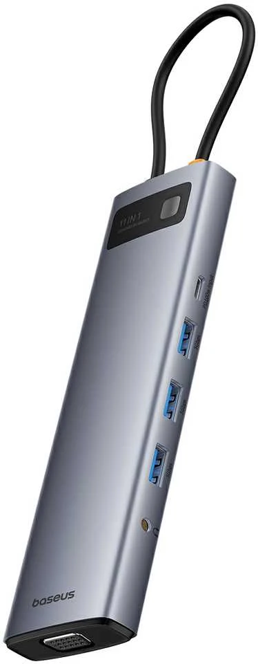 Hub 11in1 Baseus StarJoy Metal Glam Series, USB-C prie HDMI + VGA + 3 x USB 3.0 + USB 2.0 + USB-C PD + RJ45 + SD/TF +3,5 mm