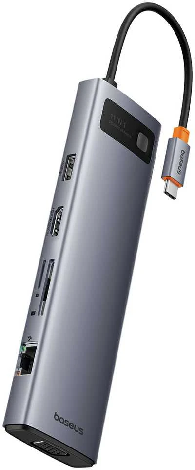 Hub 11in1 Baseus StarJoy Metal Glam Series, USB-C prie HDMI + VGA + 3 x USB 3.0 + USB 2.0 + USB-C PD + RJ45 + SD/TF +3,5 mm