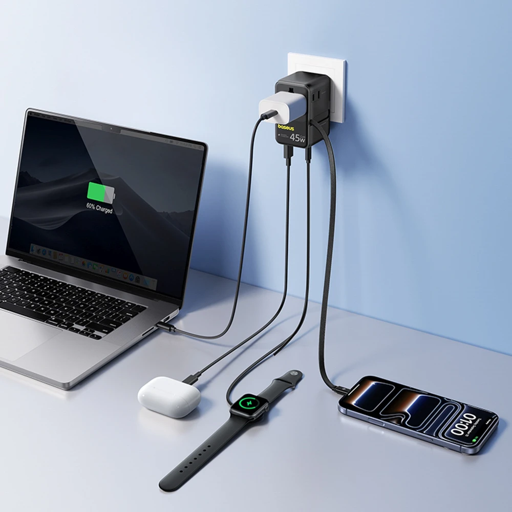 Baseus PicoGo AG11 Fast Universal 45W Travel Charger Cosmic juodos spalvos