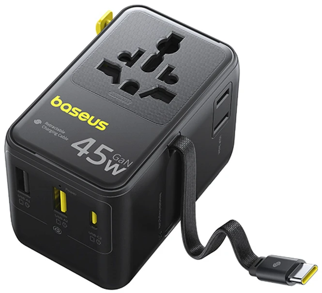 Baseus PicoGo AG11 Fast Universal 45W Travel Charger Cosmic juodos spalvos