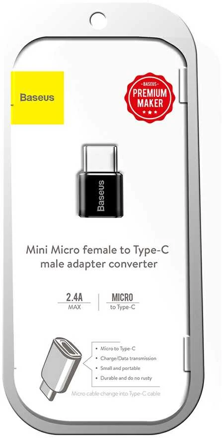 Adapteris Baseus USB C kištukas, micro USB B lizdas, OTG funkcija