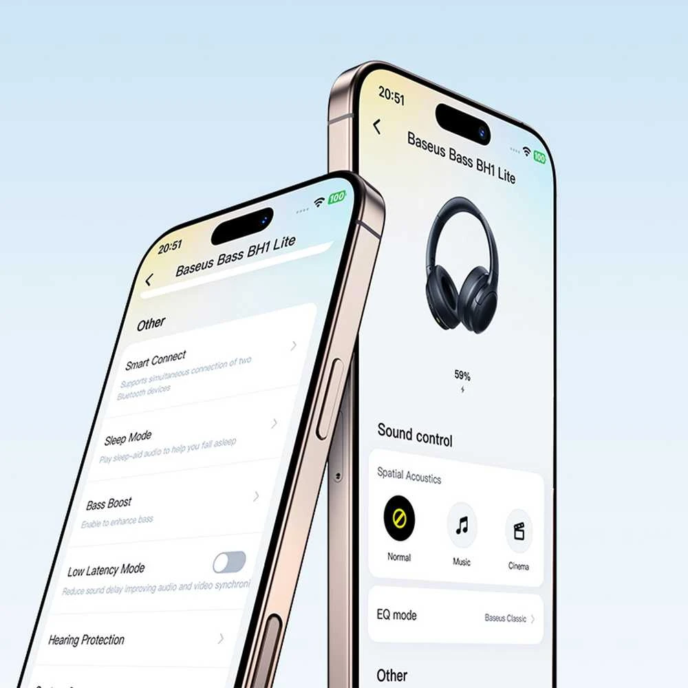 Ausinės BASEUS BASS BH1 LITE Juodas