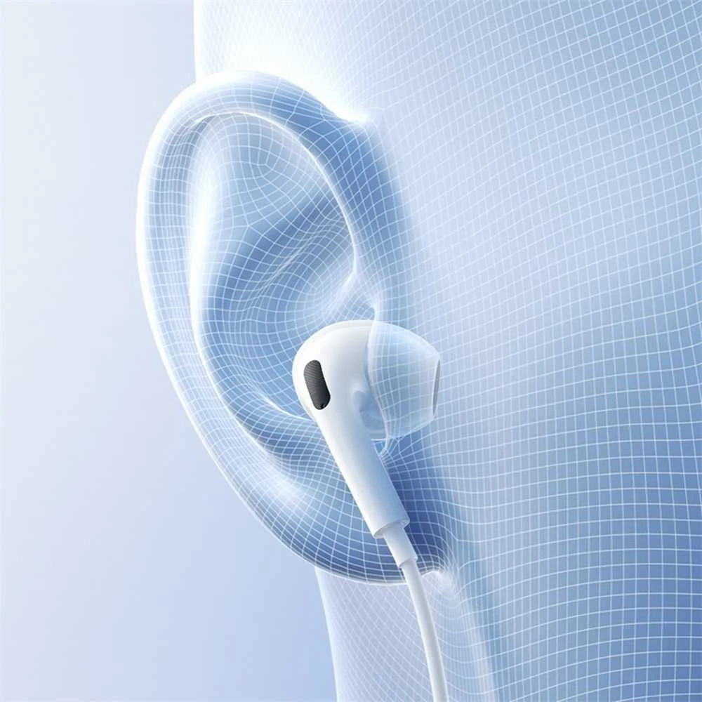 Baseus Encok CZ19 su laidu In-Ear ausinės baltos spalvos