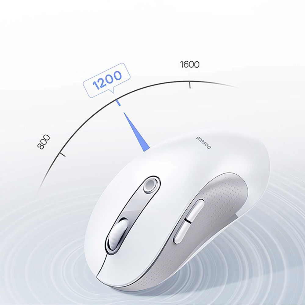 Baseus F02 Belaidė Ergonomiška Bluetooth Pelė - Balta