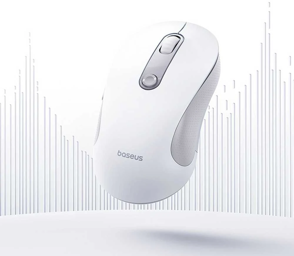 Baseus F02 Belaidė Ergonomiška Bluetooth Pelė - Balta
