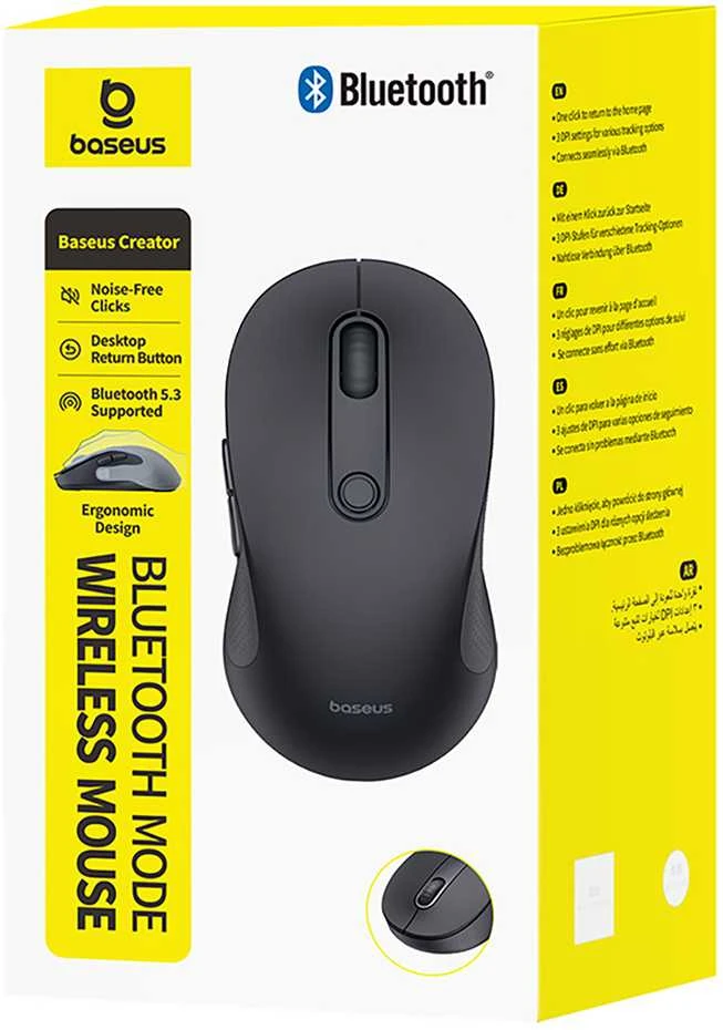 Baseus Bevielė pelė ergonomiczna Bluetooth F02 - juoda