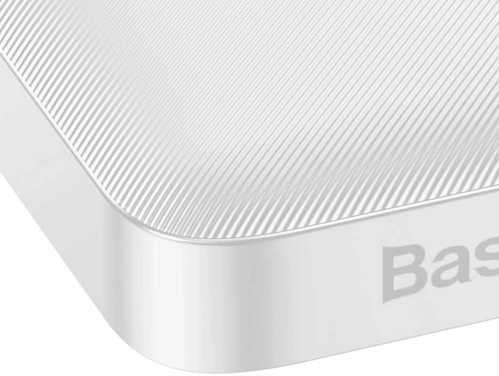 LiPo išorinis akumuliatorius (Powerbank) 10000mAh 15W 5V 3A 2xUSB + USB C Bipow baltas BASEUS