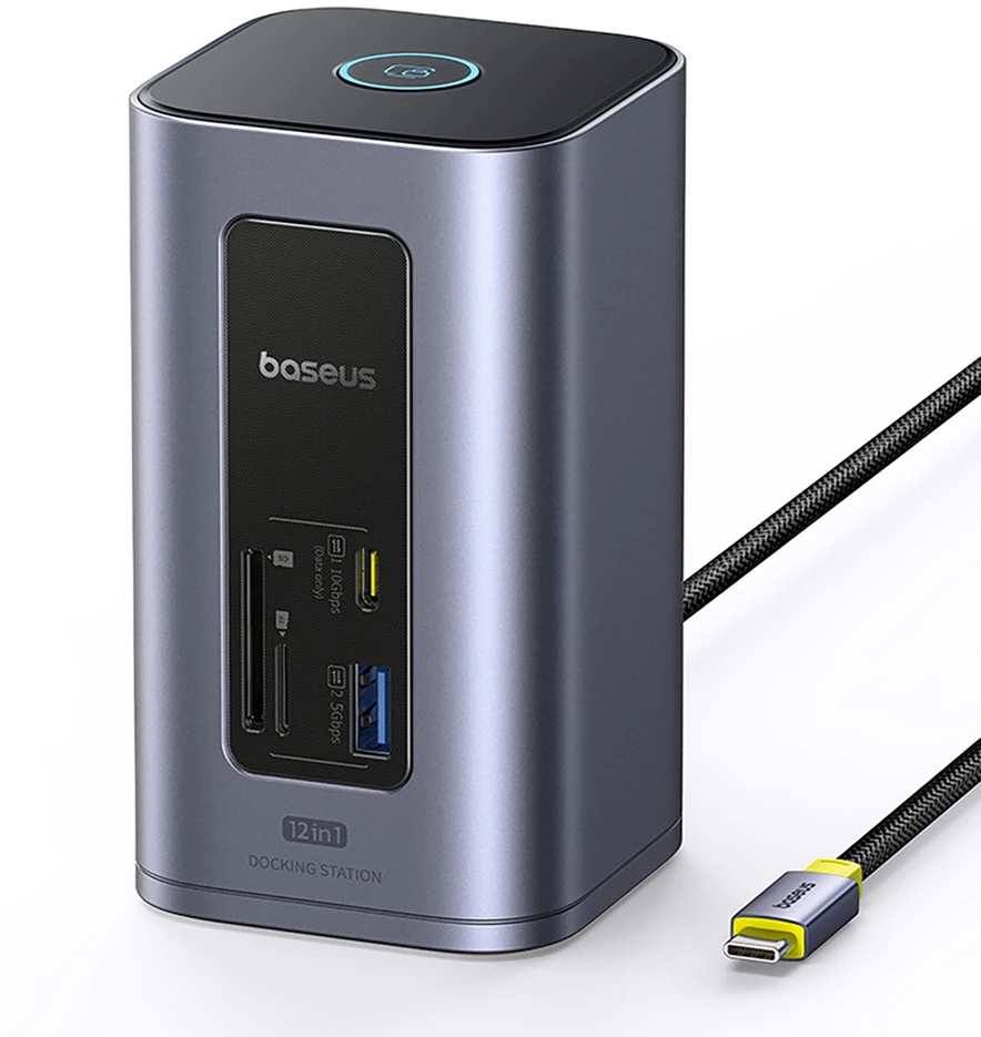 Jungčių stotelė / adapteris 1in12 USB C kištukas - 2xHDMI RJ45 SD/TF USB3 NU1 Air Spacemate BASEUS