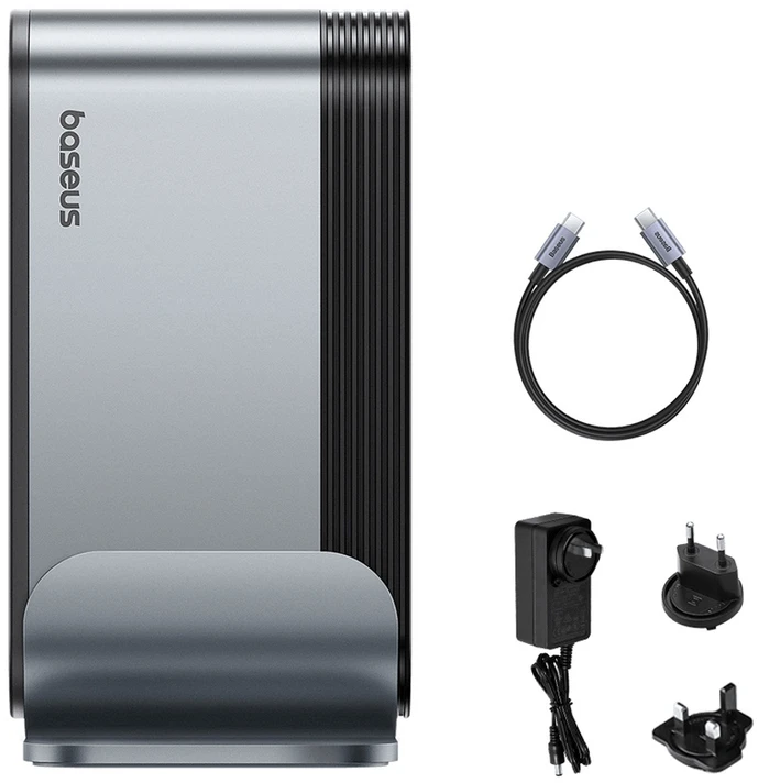 Hub Baseus UnionJoy 17 prievadų (USB-C iki HDMI4K@60Hz*2+DP4K@60Hz*1+USB3.0*3+USB-C3.0*2+USB2.0*2+PD*1+PC*1 + RJ45*1+SD/TF*1+3,5mm*1+DC*1）