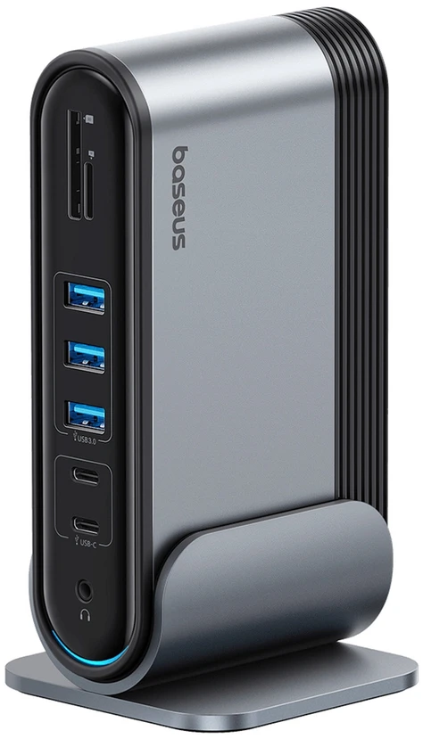 Hub Baseus UnionJoy 17 prievadų (USB-C iki HDMI4K@60Hz*2+DP4K@60Hz*1+USB3.0*3+USB-C3.0*2+USB2.0*2+PD*1+PC*1 + RJ45*1+SD/TF*1+3,5mm*1+DC*1）