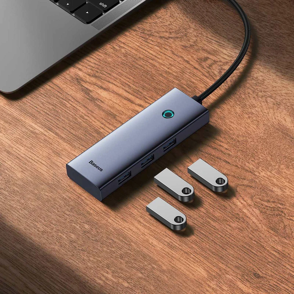 „Baseus UltraJoy“ serijos 5w1 USB-C | 1x HDMI4K@30Hz | 4x USB-A 3.0 pilka