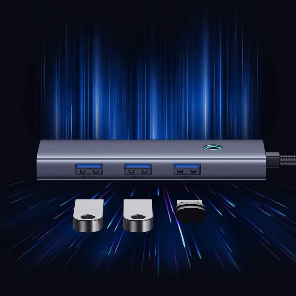 „Baseus UltraJoy“ serijos 5w1 USB-C | 1x HDMI4K@30Hz | 4x USB-A 3.0 pilka