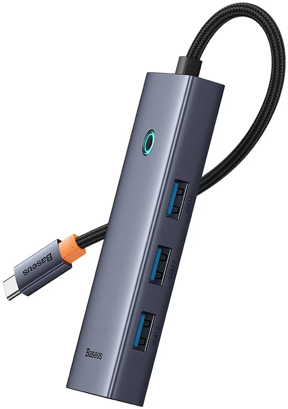 „Baseus UltraJoy“ serijos 5w1 USB-C | 1x HDMI4K@30Hz | 4x USB-A 3.0 pilka