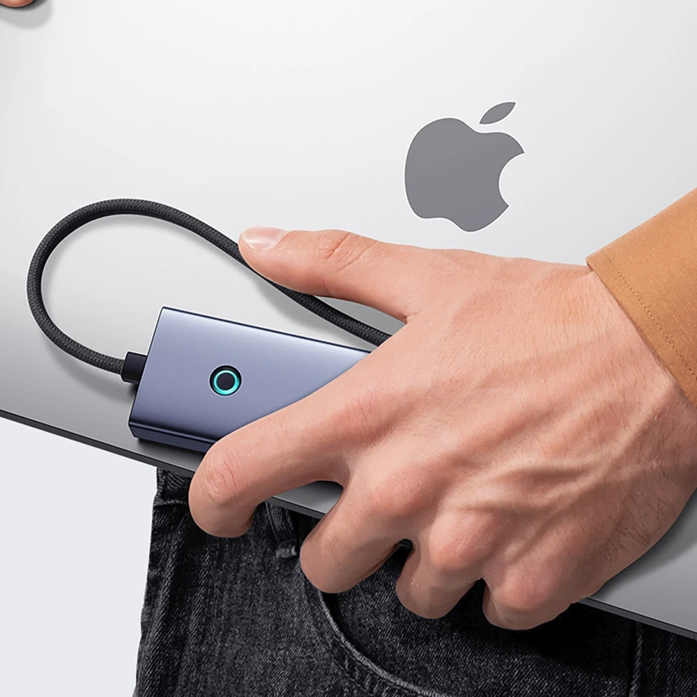 „Baseus UltraJoy“ serijos 5w1 USB-C | 1x HDMI4K@30Hz | 4x USB-A 3.0 pilka