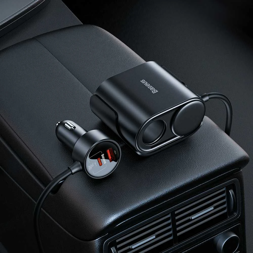 High Efficiency Pro 1-2-2 automobilinis cigarečių žiebtuvėlis Baseus 30W (juodas)